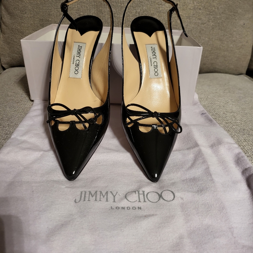 Jimmy Choo Patent Leather Sling back